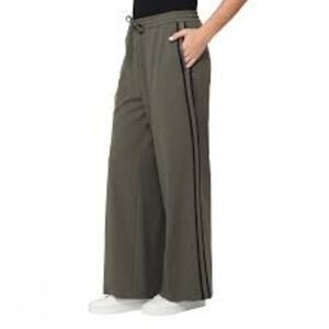 Rachel Roy Wide Leg Pants Drawstring Waist Pull On Size Small Green Black NWT